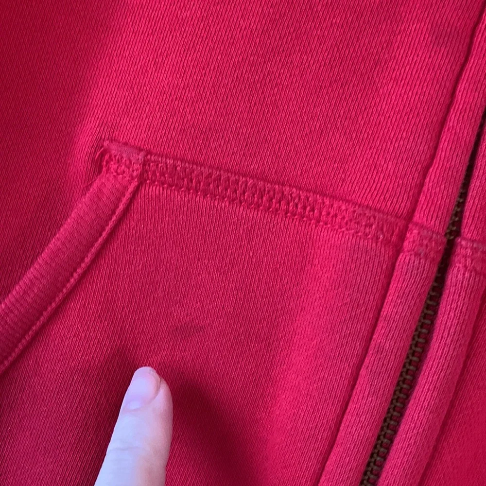 Gap Outdoor Divison SMALL red Sherpa fleece lined zip up hoodie sweatshirt heavy